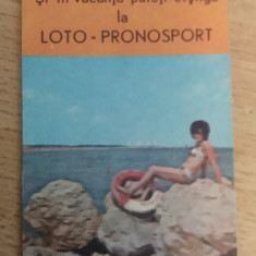 M3 C31 - 1974 - Calendare de buzunar - reclama loto - pronosport