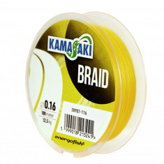 Fir Kamasaki Braid Yellow, Lungime 100m, Diametru 0.13 mm, Rezistenta 11.2 Kg