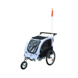 PawHut Cărucior tip Remorcă pentru C&acirc;ini pentru Bicicletă, Alb și Negru | Aosom Romania