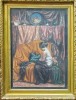 Misu Teisanu Femeie pe canapea pastel 48x68cm autenticitate album arta