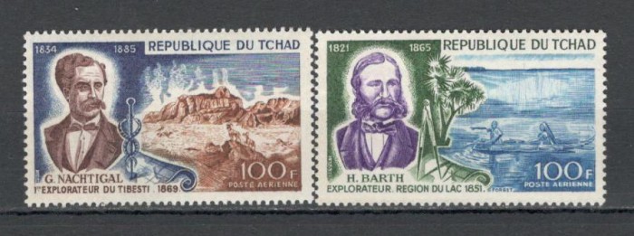 Ciad.1969 Posta aeriana:Vizita presedintelui H.Lubcke-exploratori DC.23