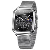 Cumpara ieftin Ceas barbatesc Olevs CS1933, otel inoxidabil, argintiu, cadran negru