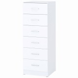 HOMCOM Comodă cu 6 Sertare, Mobilier Modern, 40x40x110 cm, Alb | Aosom Romania