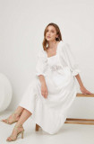 Answear Lab rochie din bumbac culoarea alb, midi, evazati