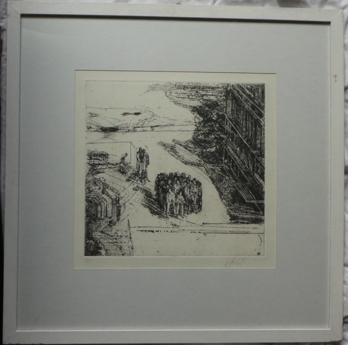 Gravura originala a artistului austriac Alexander Str&ouml;ck din Viena, exemplar 2 / 25, seria Simturile