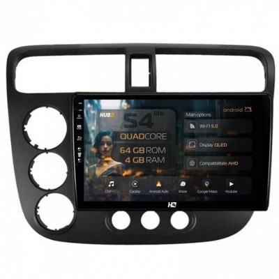 Navigatie Honda Civic (1998-2005) 4GB RAM Android 13 Quadcore DSP GPS Wi-FI Carplay Android Auto USB Bluetooth Waze Touchscreen 9 inch foto