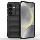 Husa antisoc pentru samsung galaxy s24 fe, margini striate, magic shield, black