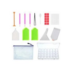 Set 24 accesorii pentru pictură cu diamante, plastic, multicolor