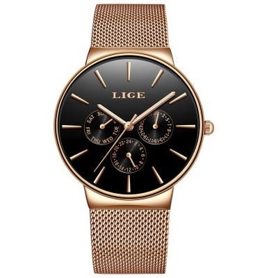 Ceas dama Lige Data Quartz Analog Auriu foto