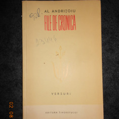 ALEXANDRU ANDRITOIU - FILE DE CRONICA. VERSURI (1962, prima editie)