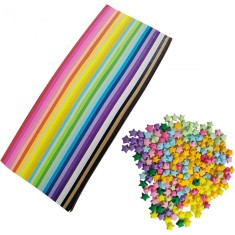 Set 1030 benzi de hartie origami, 27 de culori, 1 x 23.5 cm
