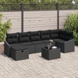 Gossi set canapele gradina 8 piese cu perne negru ratan poli