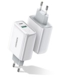 INCARCATOR retea Ugreen, &amp;quot;CD170&amp;quot; Quick Charge 36W, USB x 1, USB Type-C x 1, 5V/3.4A max, alb &amp;quot;60468&amp;quot; (timbru verde 0.18 lei) - 695