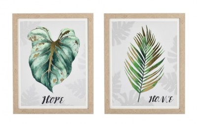 Set 2 tablouri canvas Leaf 45x50 cm foto