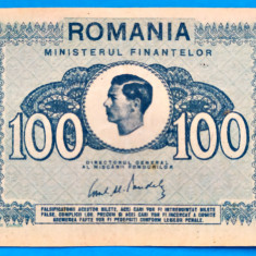 ROMANIA 100 LEI 1945 STARE FOARTE BUNA SPRE EXCELENTA