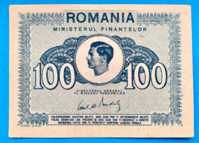 ROMANIA 100 LEI 1945 STARE FOARTE BUNA SPRE EXCELENTA foto