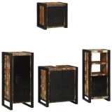 vidaXL Set de mobilier pentru baie cu raft 4 pcs Lemn recuperat solid