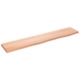 Cumpara ieftin Raft de perete maro deschis 100x20x2cm lemn masiv stejar tratat