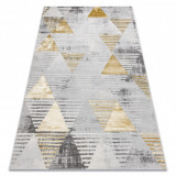 Covor LIRA E1627 Triunghiurile geometriai, structural, modern, fascinație - gri / auriu, 80x150 cm