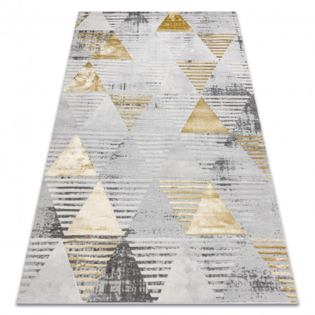 Covor LIRA E1627 Triunghiurile geometriai, structural, modern, fascinație - gri / auriu, 240x330 cm