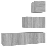 Cumpara ieftin Set dulapuri TV, 4 piese, gri sonoma, lemn prelucrat