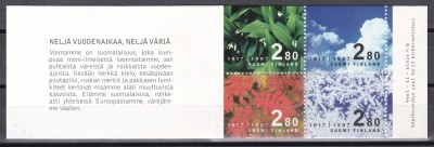 Finlanda 1997 - A 80-a aniversare a independenței Finlandei - Neperforat pe 1-2 fețe, Carnet, 2 Poze, MNH foto