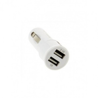 Adaptor auto Dual USB 3.4A + Cablu Iphone 4/4s Alb foto