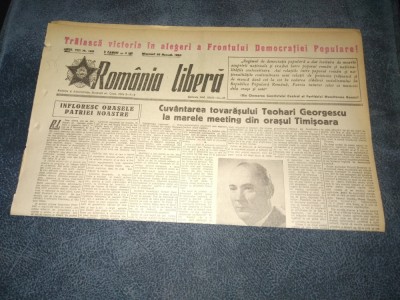 ZIARUL ROMANIA LIBERA 19 NOIEMBRIE 1950 foto