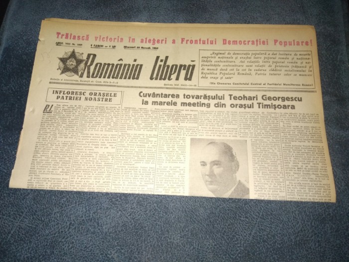 ZIARUL ROMANIA LIBERA 19 NOIEMBRIE 1950