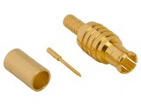 Conector MCX mufă tată drept crimpat 75&Omega; PTFE aurit