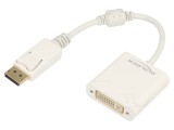 Adaptor DisplayPort Mufă la DVI-I Soclu 0,15m Alb