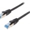 Patch cord S/FTP Cat 6a Negru 0.5m