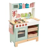 Bucatarie din lemn Tender Leaf Toys - Kitchen Range, 15 piese