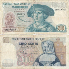 1971 (08 III), 500 francs (P-135b.2) - Belgia