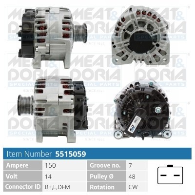 MEAT &amp;amp; DORIA 5515059 Generator / Alternator foto