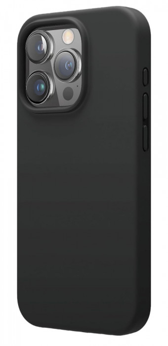 Husa de protectie din Silicon cu Microfibra la interior compatibila iPhone 15, Negru