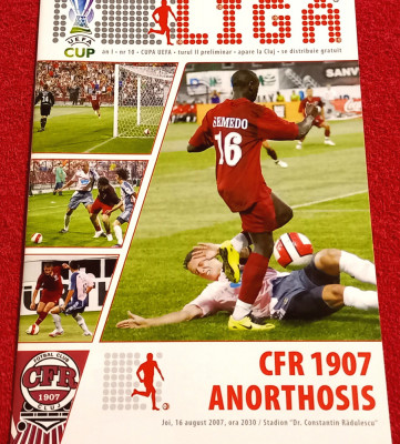 Program meci fotbal CFR 1907 CLUJ - ANORTHOSIS (UEFA CUP 16.08.2007) foto