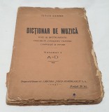 Carte veche anii 1920 Iasi - DICTIONAR DE MUZICA - Titus Cerne