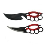 Cumpara ieftin Set 2 Cutite Vanatoare Cobra Red IdeallStore, Negru, Otel, Husa Curea, Lama 14cm, Durabil, Exterior, Camping