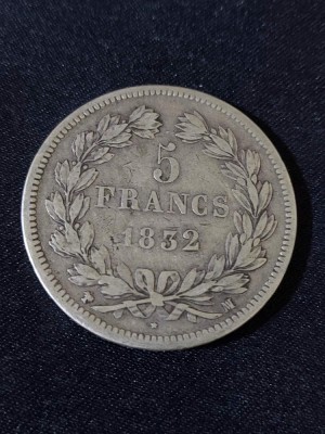 Franța 1832 M - 5 franci - Monedă de argint foto