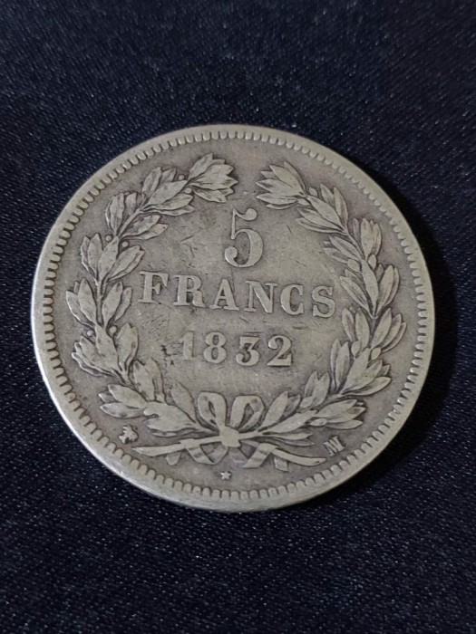 Franța 1832 M - 5 franci - Monedă de argint