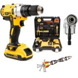 Masina de gaurit si insurubat, cu 2 acumulatori, Adaptor unghiular + Bit magnetic incluse
