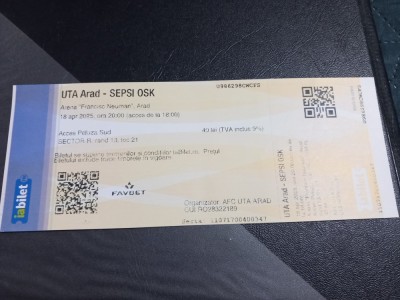 Bilet UTA - Sepsi Sf. Gheorghe foto