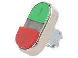 Comutator dublu cu indicator de poziție 22mm - rosu/verde