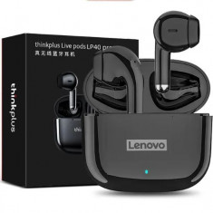 Casti Lenovo wireless, Bluetooth 5,1, rezistente la apa, LP40 PRO, Negre