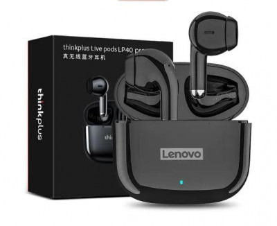 Casti Lenovo wireless, Bluetooth 5,1, rezistente la apa, LP40 PRO, Negre foto