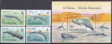 DB1 Fauna Marina 1987 Ins. St. Helena Balene Delfini 4 v. + SS MNH, Nestampilat