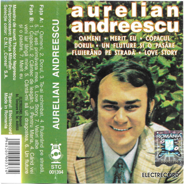 Casetă audio Aurelian Andreescu &lrm;&ndash; Aurelian Andreescu, originală