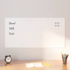 vidaXL Tablă magnetică de perete, alb, 100x50 cm, sticlă securizată 4008634