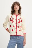 Never Fully Dressed cardigan Tomato culoarea bej, NFDKN697